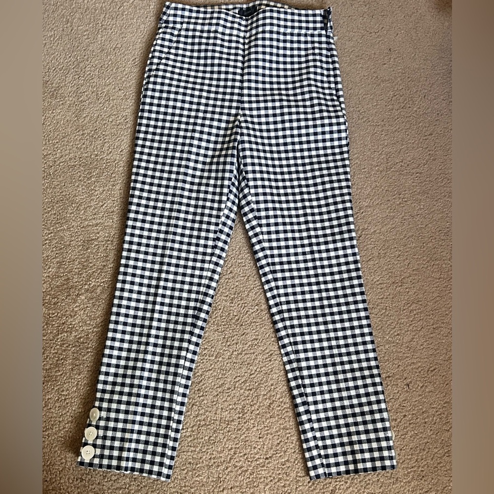 J. crew Blue and White Checkered Pants